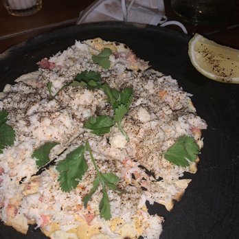 Gitano - Lobster Tostada. Lobster tasted like imitation lobster if that's even a thing - Mexican Near Me - Boca Paila, ROO