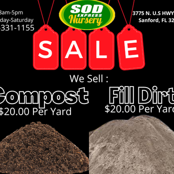 Sod Express Nursery - Pick Up Pricing. Delivery available with min of 18 yards delivered local $350 - Landscaping Near Me - Sanford, Florida Sod Express Nursery - Pick Up Pricing. Delivery available with min of 18 yards delivered local $350 - Landscaping Near Me - Sanford, Florida