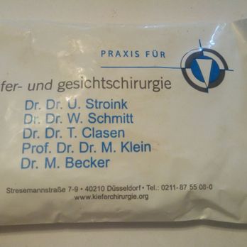 Dr. B. Biermann - Eisbeutel (Kalt-/Warmkompresse) f. d. Backe zwecks gezog.Zahn/Ice pack (cold/warm compress) for the cheek for the purpose of extracted tooth - Dentists Near Me - Dusseldorf, NW