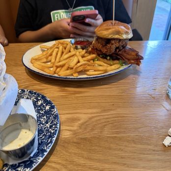 Tupelo Honey Southern Kitchen & Bar - Fried Chicken BLT Sandwich w fries - Southern Near Me - Indianapolis, Indiana Tupelo Honey Southern Kitchen & Bar - Fried Chicken BLT Sandwich w fries - Southern Near Me - Indianapolis, Indiana