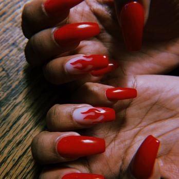 Colome Nails - Gel extensions with flame designs by Wendy - Nail Salons Near Me - New York, New York