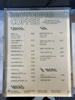 Menu photo 2 Motoring Coffee San Francisco, CA Menu photo 2 Motoring Coffee San Francisco, CA