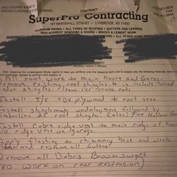 Super Pro Contracting - Receipt