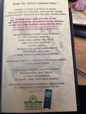 Menu photo 7 Opatkowa Chata Bolesławiec, DS