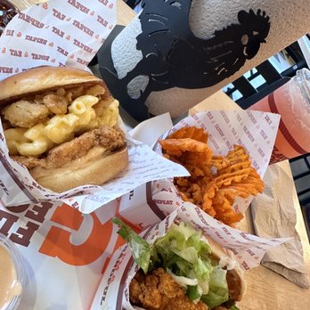 Big Chicken - The Ultimate, uncle Jerome's Nashville and sweet potato waffle fries - Chicken Shop Near Me - Renton, Washington Big Chicken - The Ultimate, uncle Jerome's Nashville and sweet potato waffle fries - Chicken Shop Near Me - Renton, Washington