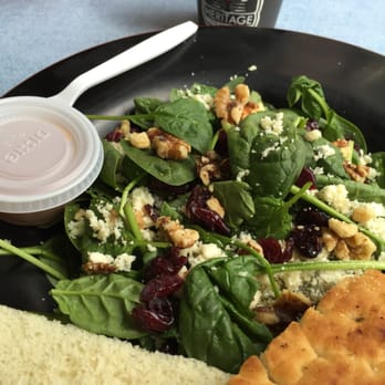 Heritage Glacier Cafe - Spinach salad with feta, dried cranberries and walnuts. - Coffee & Tea Near Me - Juneau, Alaska Heritage Glacier Cafe - Spinach salad with feta, dried cranberries and walnuts. - Coffee & Tea Near Me - Juneau, Alaska