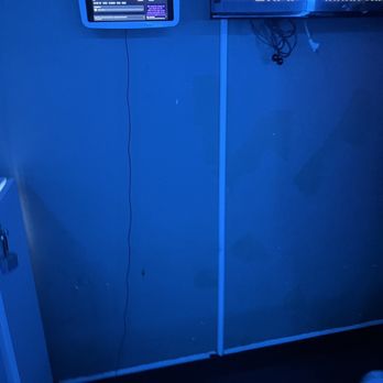 Anytime Karaoke - a blue bathroom with a tv and a toilet - Karaoke Near Me - New York, New York Anytime Karaoke - a blue bathroom with a tv and a toilet - Karaoke Near Me - New York, New York