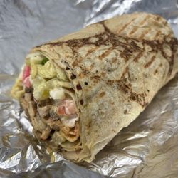 Flaming Stove - Chicken shawarma wrap (half shown)