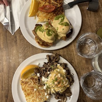 Jam Cafe on Beatty - Avocado benny with mushrooms; pork belly benny - Breakfast & Brunch Near Me - Vancouver, British Columbia