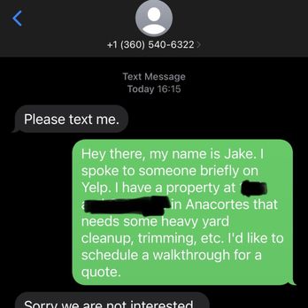 Green Earth Landscapes - Text conversation with Green Earth Landscaping. - Landscaping Near Me - Burlington, Washington