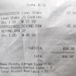 GNC - My receipt w/no discount shown