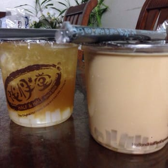 Half & Half Tea Express - Honey milk tea with lychee (on the right) - Coffee & Tea Near Me - Rowland Heights, California Half & Half Tea Express - Honey milk tea with lychee (on the right) - Coffee & Tea Near Me - Rowland Heights, California