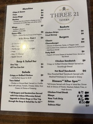 Menu photo 3 Three 21 Tavern Lexington, NE