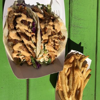 Tiki Grill - Special of the day, grilled chicken tacos and a side of fries... - Comfort Food Near Me - Flagstaff, Arizona Tiki Grill - Special of the day, grilled chicken tacos and a side of fries... - Comfort Food Near Me - Flagstaff, Arizona