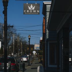 Crown Barbershop - Front Sidewalk Of Crown Barbershop