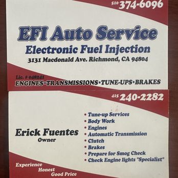 EFI Auto Service - Auto Repair Near Me - Richmond, California EFI Auto Service - Auto Repair Near Me - Richmond, California