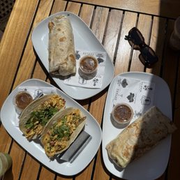 Breakfast tacos & burrito