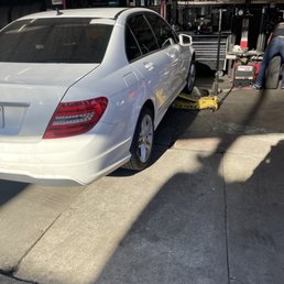 Front right tire being replaced.