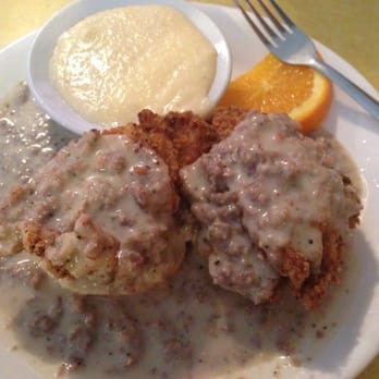 Home Grown - Comfy chicken biscuit with side of cheese grits. - Diners Near Me - Atlanta, Georgia Home Grown - Comfy chicken biscuit with side of cheese grits. - Diners Near Me - Atlanta, Georgia