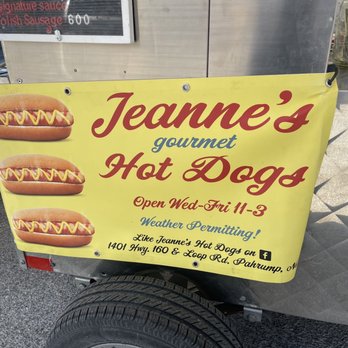 Jeanne's Hot Dogs - Her sign Wed Thurs Friday out on highway 160 - Hot Dogs Near Me - Pahrump, Nevada