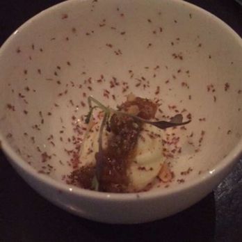 NoMI Lounge - Not sure what this is but they gave it to us before our first dish. Pretty good! Something with cheese! - Lounges Near Me - Chicago, Illinois