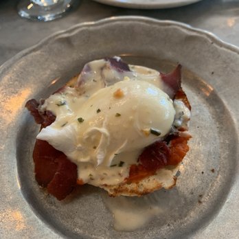 AMBAR Restaurant, Clarendon - Smoked Beef Prosciutto Benedict* - Modern European Near Me - Arlington, Virginia