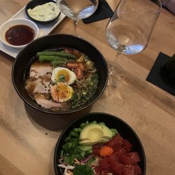 Kinjo Kitchen and Cocktails - Ramen and poke w sparkling sake