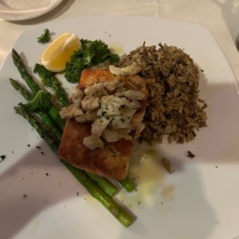 1776 Steakhouse - Rockfish with a side of asparagus and rice medley - Steakhouses Near Me - Rehoboth Beach, Delaware