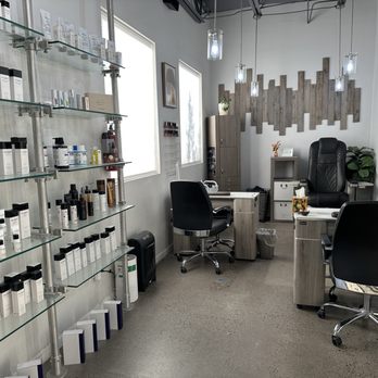Alt Salon - Nail service area and product wall - Hair Salons Near Me - Albuquerque, New Mexico
