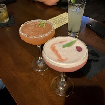 Nick & Nora - Pink Skies (Left), Silk Road (Right) - Cocktail Bars Near Me - Daly City, California