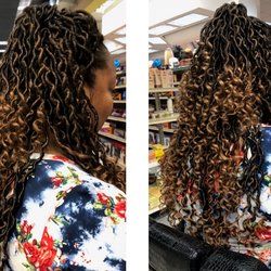 Mia Beauty & Fashion - Lookin' like a GODDESS in those LOCS!! For this stunning look we used our Harlem 125 Kima hair ($6.99/pack) and crocheted in ($65+/service)