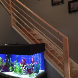 JFJ Construction Services - REPLACED METAL WITH WOOD RAILINGS