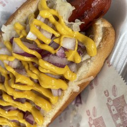 German Style. Onions, mustard, Sauerkraut