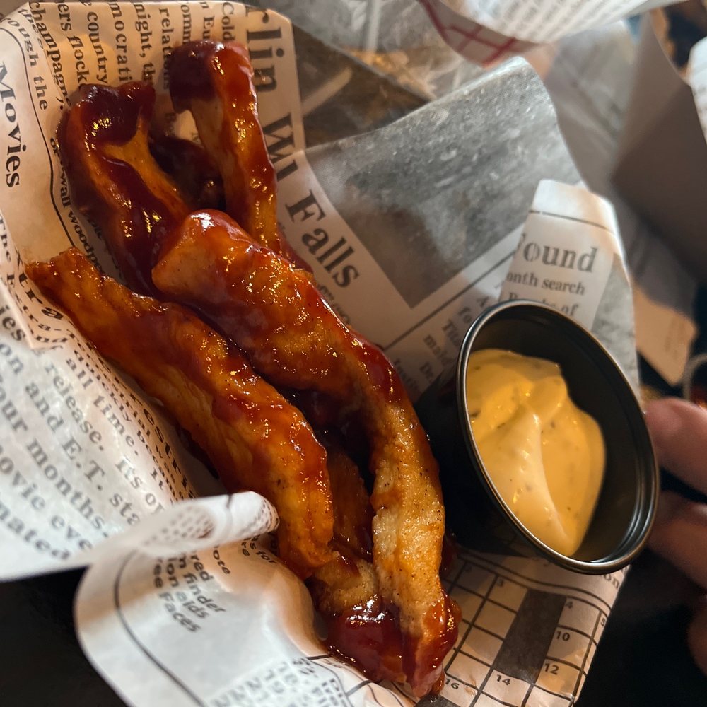 1675 At The Ridges - "Zingers". Basically a boneless unbreaded boneless breast smothered in sauce - Bars Near Me - Feasterville, Pennsylvania 1675 At The Ridges - "Zingers". Basically a boneless unbreaded boneless breast smothered in sauce - Bars Near Me - Feasterville, Pennsylvania
