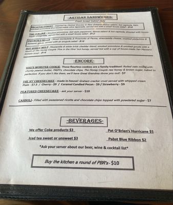 Menu photo 8 The Nona Slice House Safety Harbor, FL