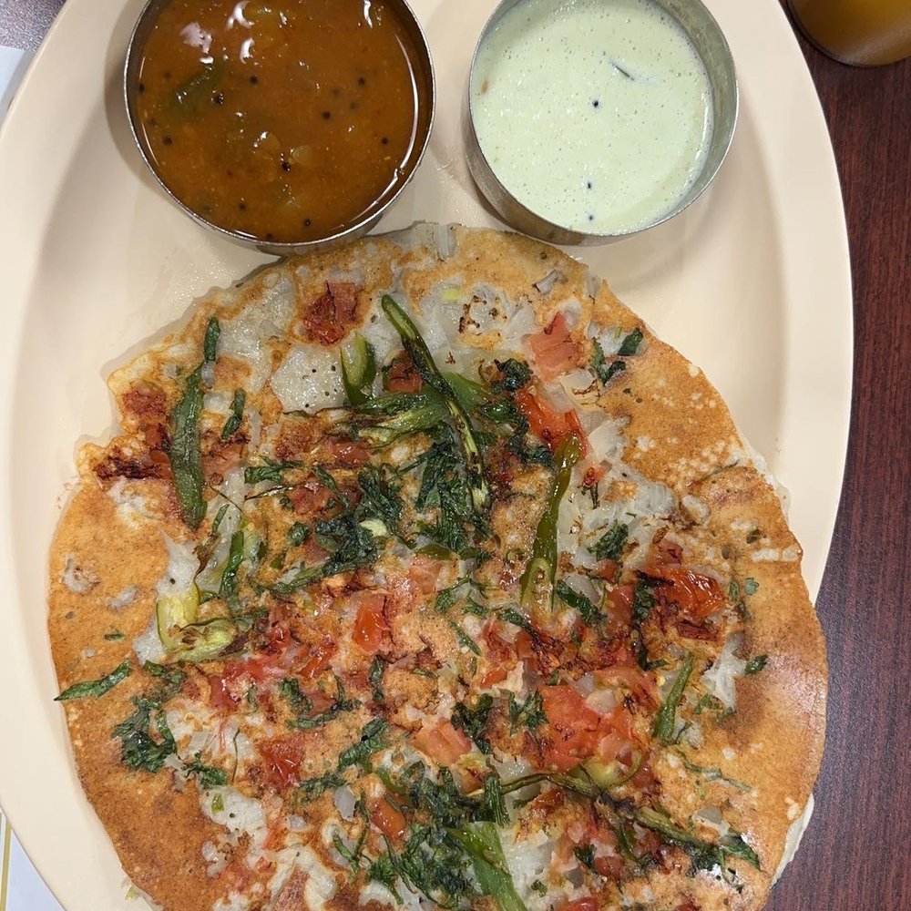 Udipi Cafe - Tomato, chilli, and onion uttapam - Indian Near Me - Monroeville, Pennsylvania