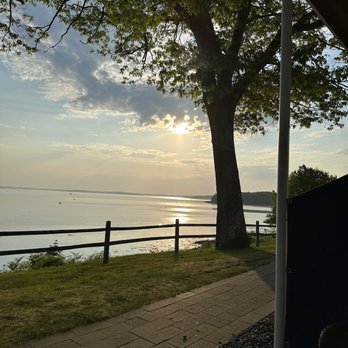 Atlantic Oceanside - Sunrise patio view portside building. - Hotels Near Me - Bar Harbor, Maine