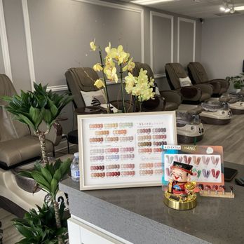 Aura Nail Place - Six chairs for pedicures :) nicely spaced out and organized - Waxing Near Me - Orange, California