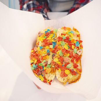 Crispy & Fluffed - Green tea bolo bao with fruity pebbles - Desserts Near Me - El Monte, California Crispy & Fluffed - Green tea bolo bao with fruity pebbles - Desserts Near Me - El Monte, California