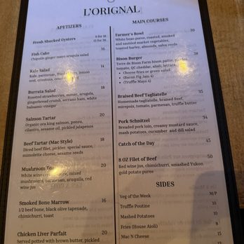L'Orignal - Menu - Canadian (New) Near Me - Montreal, Quebec L'Orignal - Menu - Canadian (New) Near Me - Montreal, Quebec