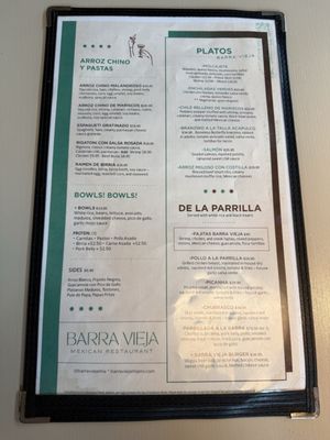Menu photo 1 Barra Vieja Doral, FL