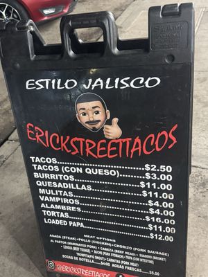 Menu photo 1 Erick's Street Tacos Bakersfield, CA Menu photo 1 Erick's Street Tacos Bakersfield, CA