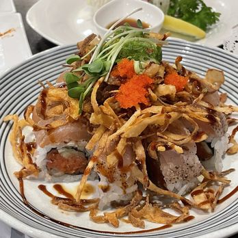 Sushi Boom - Crunch Onion and Albacore Roll - Sushi Bars Near Me - Orange, California Sushi Boom - Crunch Onion and Albacore Roll - Sushi Bars Near Me - Orange, California