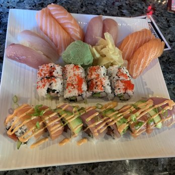 Yosake - Generoll laid out in front, Cali roll and Nigiri. I asked for extra wasabi...yes that green ball is one big piece of wasabi heaven! - Sushi Bars Near Me - Wilmington, North Carolina Yosake - Generoll laid out in front, Cali roll and Nigiri. I asked for extra wasabi...yes that green ball is one big piece of wasabi heaven! - Sushi Bars Near Me - Wilmington, North Carolina