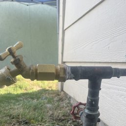 Outdoor spigot that we replaced but it wouldn't stop leaking from being cut too short.