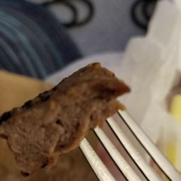 "Medium rare" steak.