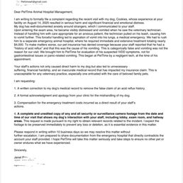 Email I sent to PetTime Email I sent to PetTime