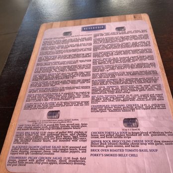 Reservoir - Menu 3/2023 - Bars Near Me - Irving, Texas Reservoir - Menu 3/2023 - Bars Near Me - Irving, Texas