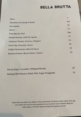 Menu photo 2 Bella Brutta Surry Hills, NSW