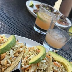 Cauliflower tacos, Carne Asada Taco, La Catrina margs